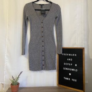 Forever 21 Size Small Gray Knit Long Sleeve Dress